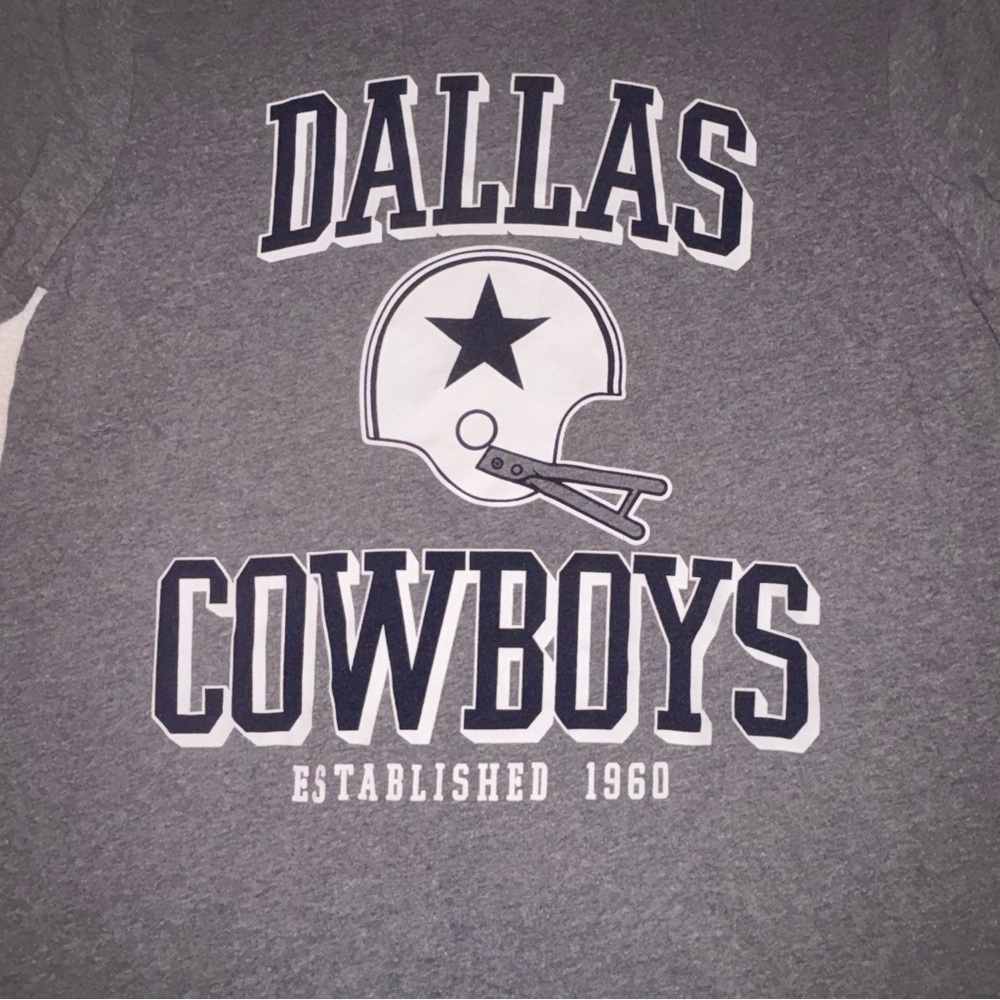NFL Dallas Cowboys Gray Tee, Large size 10/12 - Picture 2 of 3